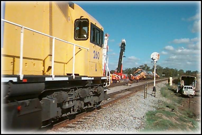 L260 passes the derailment site